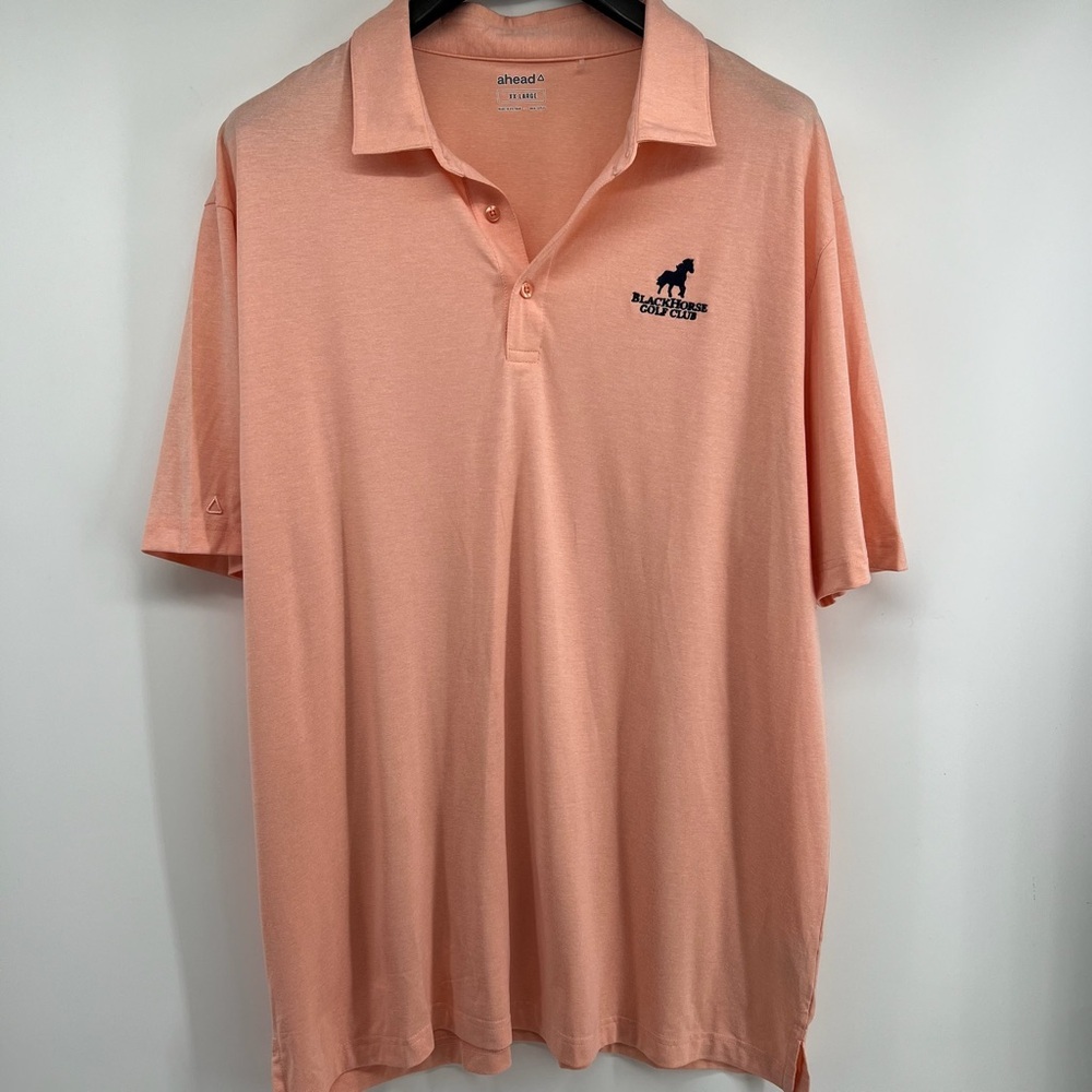 Ahead Sz XXL Peach Coral Blackhorse‎ Golf Club Shirt TEXAS